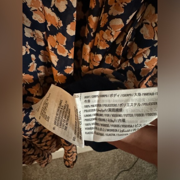 Abercrombie & Fitch Orange and Blue Floral Emerson Babydoll Mini Dress - Picture 4 of 5